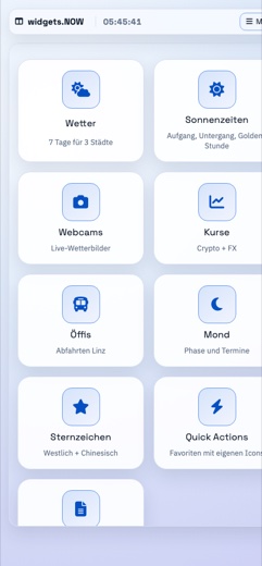 widgets.NOW – Mobile-Ansicht